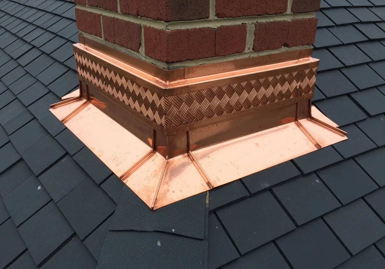 Chimney flashing rebuild in Lyon Village, Arlington