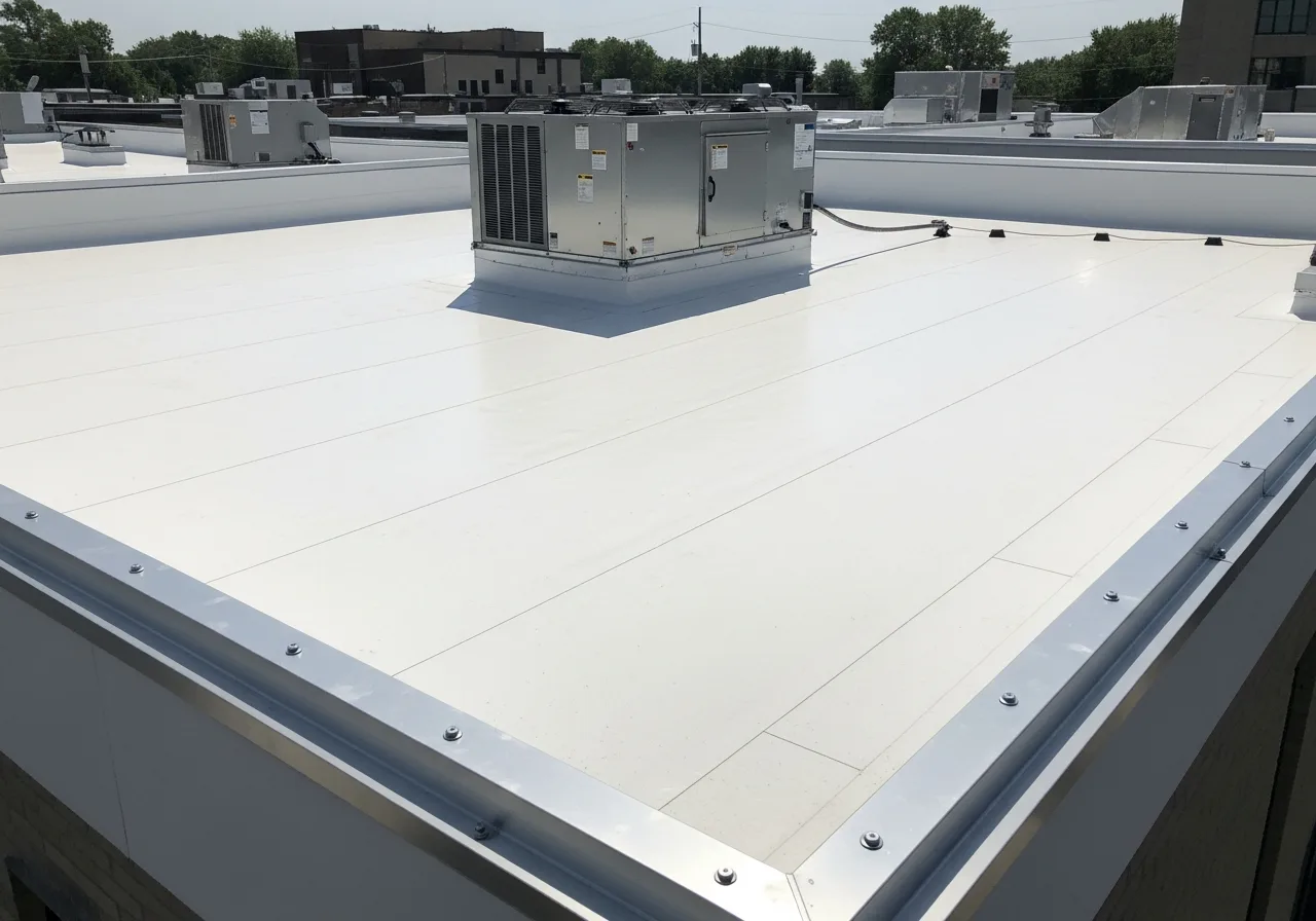 Flat roof membrane replacement in Rosemont, Alexandria